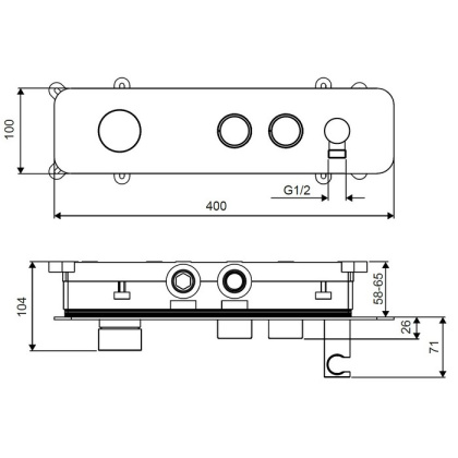Смеситель для душа скрытого монтажа EXCELLENT Krotos AREX.8035CR (хром)
