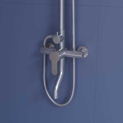 Душевая стойка RGW SP-24-S Сатин Головной душ/Смеситель (Ручной душ.Шланг 1,5 м.) Душевая стойка RGW SP-24-S Сатин Головной душ/Смеситель (Ручной душ.Шланг 1,5 м.)