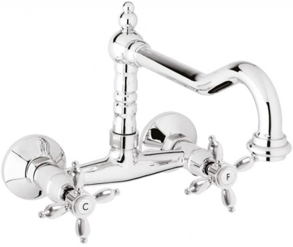 NOSTALGIA-LLP-01 Кухонный смеситель настенного монтажа Исполнение: Хром, Ручки: Хром 