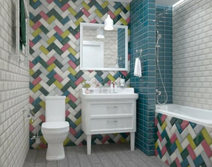 Плитка настенная 16054 Клемансо серый темный  грань 7,4*15 (80шт/0,89м2), м2