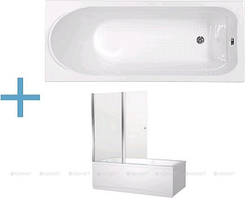 Акриловая ванна Aquanet West 150x70 (+ шторка Aquanet Alfa 4 NF6222-pivot)