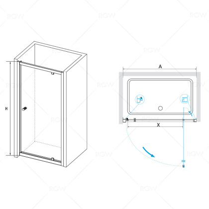 Душевая дверь RGW Passage PA-05 90 04080509-11 профиль Хром стекло прозрачное