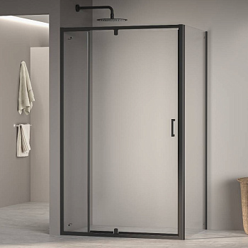 Душевой уголок 110*120*195 RGW PA-078B (PA-008B + Z-050-2B) Прямоуг./Чёрный/Прозрачное/6 мм (Easy)