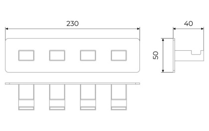 Вешалка Timo Selene 17015/17 четыре крючка, золото матовое