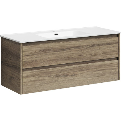 Тумба подвесная SANCOS Libra 1190х450х500, c двумя ящиками оснащенными доводчиками, дуб чарльстон, арт. LB120-1ECH