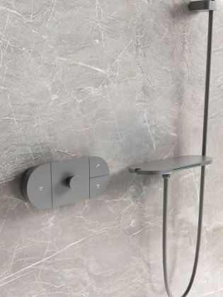 Душевой комплект Futura VSFW-2F12TGM термостатический встраиваемый, 3 режима, вороненая сталь Душевой комплект Futura VSFW-2F12TGM термостатический встраиваемый, 3 режима, вороненая сталь