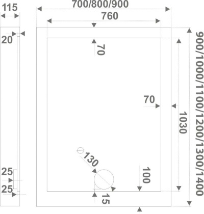 Душевой поддон акриловый Creto Olimpos 1000х800 6-1005