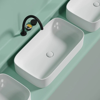 Умывальник чаша накладная прямоугольная (цвет Белый Матовый) Element 705*380*150мм