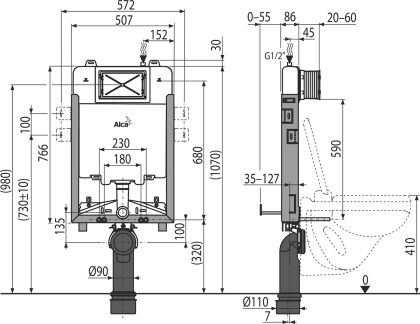 Скрытая система инсталляции для замуровывания в стену