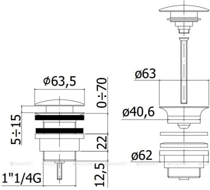 Донный клапан Paffoni ZSCA050NO Донный клапан Paffoni ZSCA050NO
