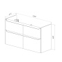 Тумба Lemark BUNO 125см под 2 раковины, подвесная/напольная,4 ящика, цвет корпуса, фасада: Белый глянец