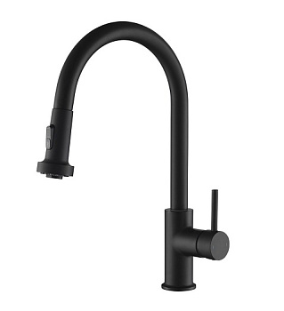 Смеситель Timo Saona 2316/03FL с выдвижной лейкой, черный