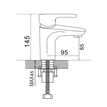 Смеситель для раковины латунь, хром S5601