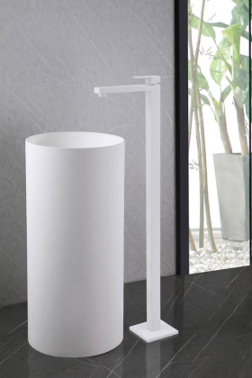 Смеситель ABBER Daheim AF8241W напольный для раковины, белый матовый