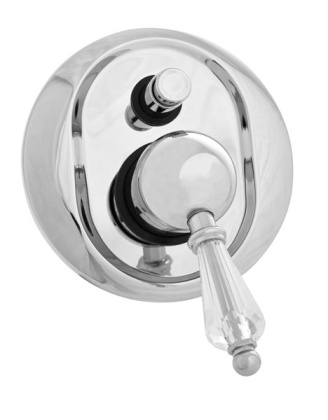 VINTAGE-VDIM-03/24-Sw-N Встраиваемый смеситель для душа с переключателем Исполнение: Золото 24 карат, Ручки: Swarovski Nero 