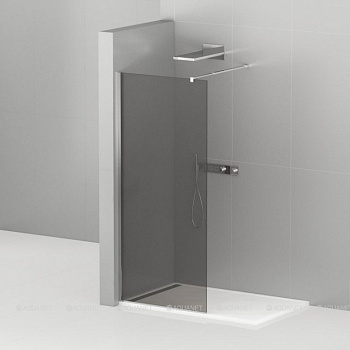 LIBERTA-L-1-80-GR-Cr Душевая перегородка с односторонним входом, стекло графит, профиль хром, 800x1950 мм