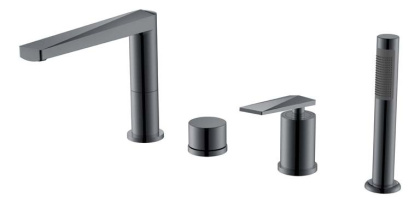 Смеситель врезной на борт ванны VENTURO Shine Gun Metall Смеситель врезной на борт ванны VENTURO Shine Gun Metall