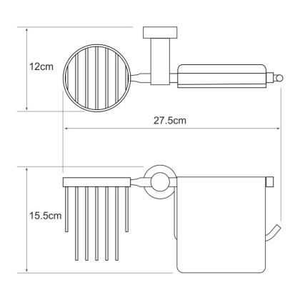 Держатель туалетной бумаги и освежителя Donau, 27,5х15,5х12 см, хром, K-9459