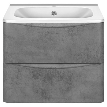 База под раковину Paola 600 подвесная, 2 выкатных ящика soft close, Beton