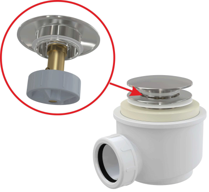 Сифон для душевого поддона CLICK/CLACK, металл Сифон для душевого поддона CLICK/CLACK, металл