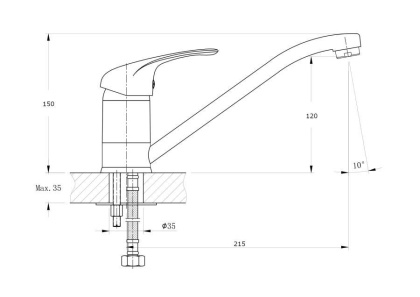 Смеситель для кухонной мойки RUSH Corsica (CO4240-28) Смеситель для кухонной мойки RUSH Corsica (CO4240-28)