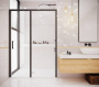 Душевая перегородка Creto Nota 700 мм стекло прозрачное профиль черный 122-SP-700-C-B-6, EASY CLEAN