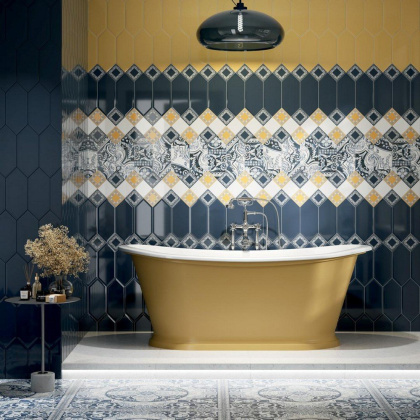 Декор HGD\A512\35000 Алмаш синий/голубой/белый (34см*14см*6,9мм) (10шт/0,374м2) глянец, шт