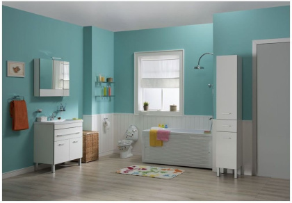 Шкаф-пенал для ванной Aquanet Верона 35 б/к белый (напольный)