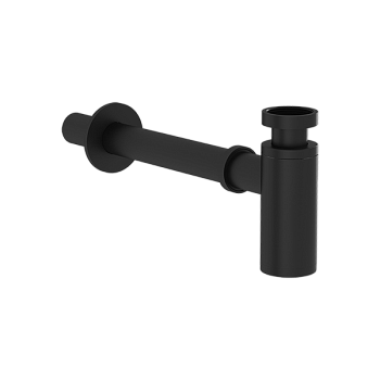 Сифон для раковины металлический, матовый черный