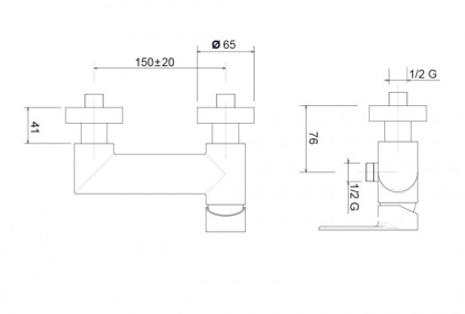 TIRRENO-DM-01 Смеситель для душа однорычажный, исполнение хром, ручки хромированные