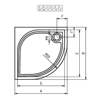Панель для душевого поддона Riho Kolping P10 80x80x10 310 P10005000000000