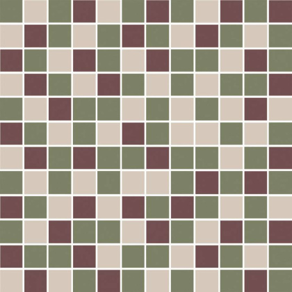 Декор Темари мозаичный микс зелёный, бордовый, бежевый светлый матовый 29,8x29,8x0,35