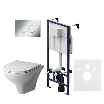 IS70151.901700 Инсталляция с клавишей ProC L глянец. Хром с подвесным унитазом Gem FlashClean с сид м/лифт