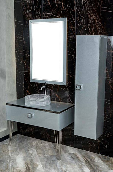 Столешница стекло 100см прямая Серебро Lucido