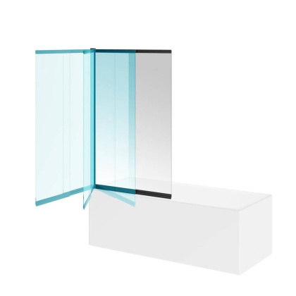 Шторка на ванну vetro, раздвижная, 100х150, матовый черный 