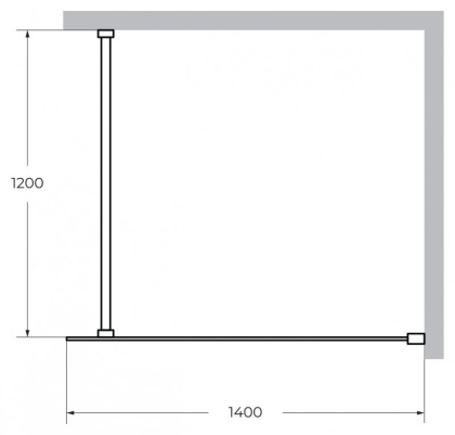 LIBERTA-L-1-110-120-BR-Cr Душевая перегородка с односторонним входом, стекло бронза, профиль хром, 1100x1200x1950 мм