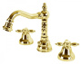 NOSTALGIA-BBS2-03/24 Смеситель на биде на три отверстия с донным клапаном золото, ручки золото