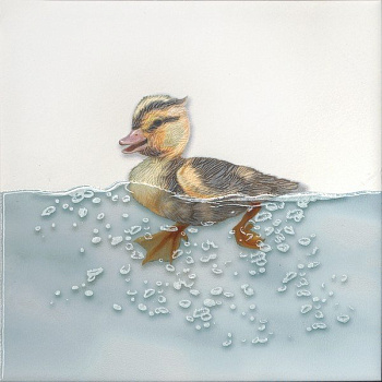 Декор VT\A457\5009 Чудо-озеро 3 белый, голубой (20см*20см*6,9мм) (10шт/0,4м2) Утенок, шт