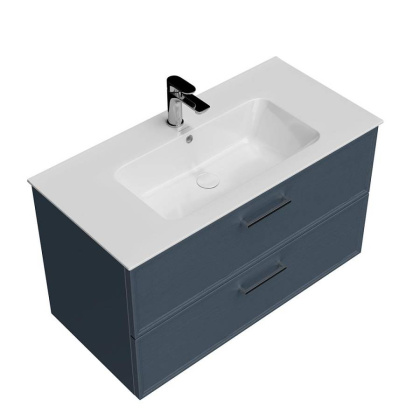 Тумба PIANO Classic подвесная 95 см, 2 ящика, ясень синий матовый PIA.CL.95\BLU.M