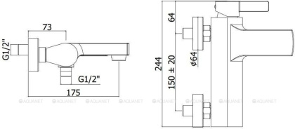 Смеситель для ванны с душем Paffoni Rock RO022CR