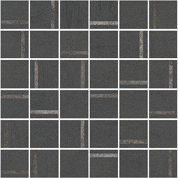 Декор Гварди 2 мозаичный антрацит матовый обрезной 30x30x0,9