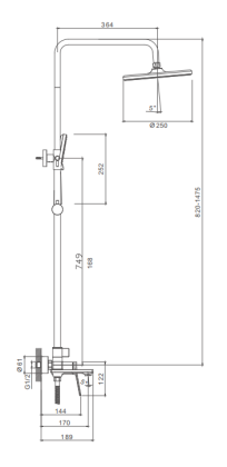 Душевая система Splenka для ванны и душа S04.24