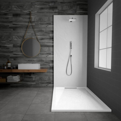 Поддон для душа из искусственного камня VST-4SRL8012W, 1200*800*25, белый матовый