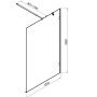 W94WI-120-F1-BTE Душевая перегородка X-Joy 120x195, стекло прозр. 6 мм + покрытие, фурнитура черный