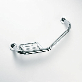 Поручень изогнутый с мыльницей 400мм