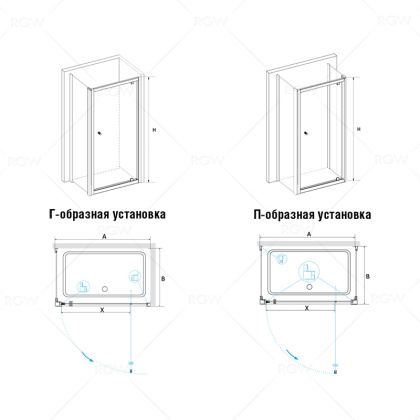 Душевой уголок RGW Passage PA-35 70x70 профиль Хром стекло прозрачное Душевой уголок RGW Passage PA-35 70x70 профиль Хром стекло прозрачное