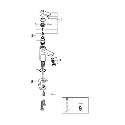 Смеситель для раковины Grohe BauFlow 23752000 хром