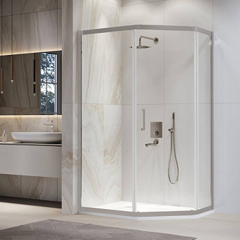 Душевой уголок  90*100*195 RGW PA-86-S Трапеция/Сатин/Прозрачное/6 мм Душевой уголок  90*100*195 RGW PA-86-S Трапеция/Сатин/Прозрачное/6 мм