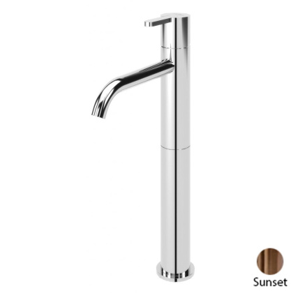 LEAF-LC2-L-PS Смеситель для накладной раковины однорычажный, с донным клапаном, исполнение Sunset PVD