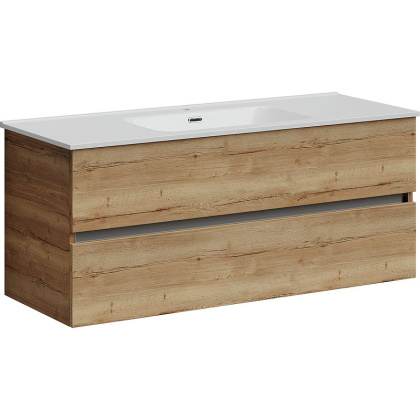 Тумба подвесная SANCOS Urban 1190х450х550, c двумя ящиками оснащенными доводчиками, дуб галифакс натуральный , арт. UR120-1EG